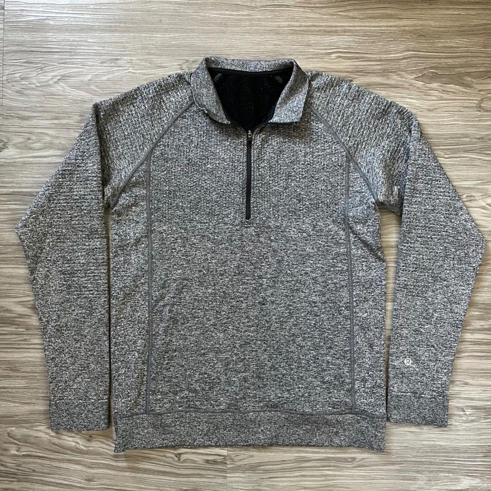 Lululemon Metal Vent Tech 1/2 Zip 2.0 Grey Space Dye Pullover Mens
